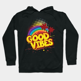 'Rainbow Good Vibes 70s Retro' Awesome 70s Vintage Hoodie